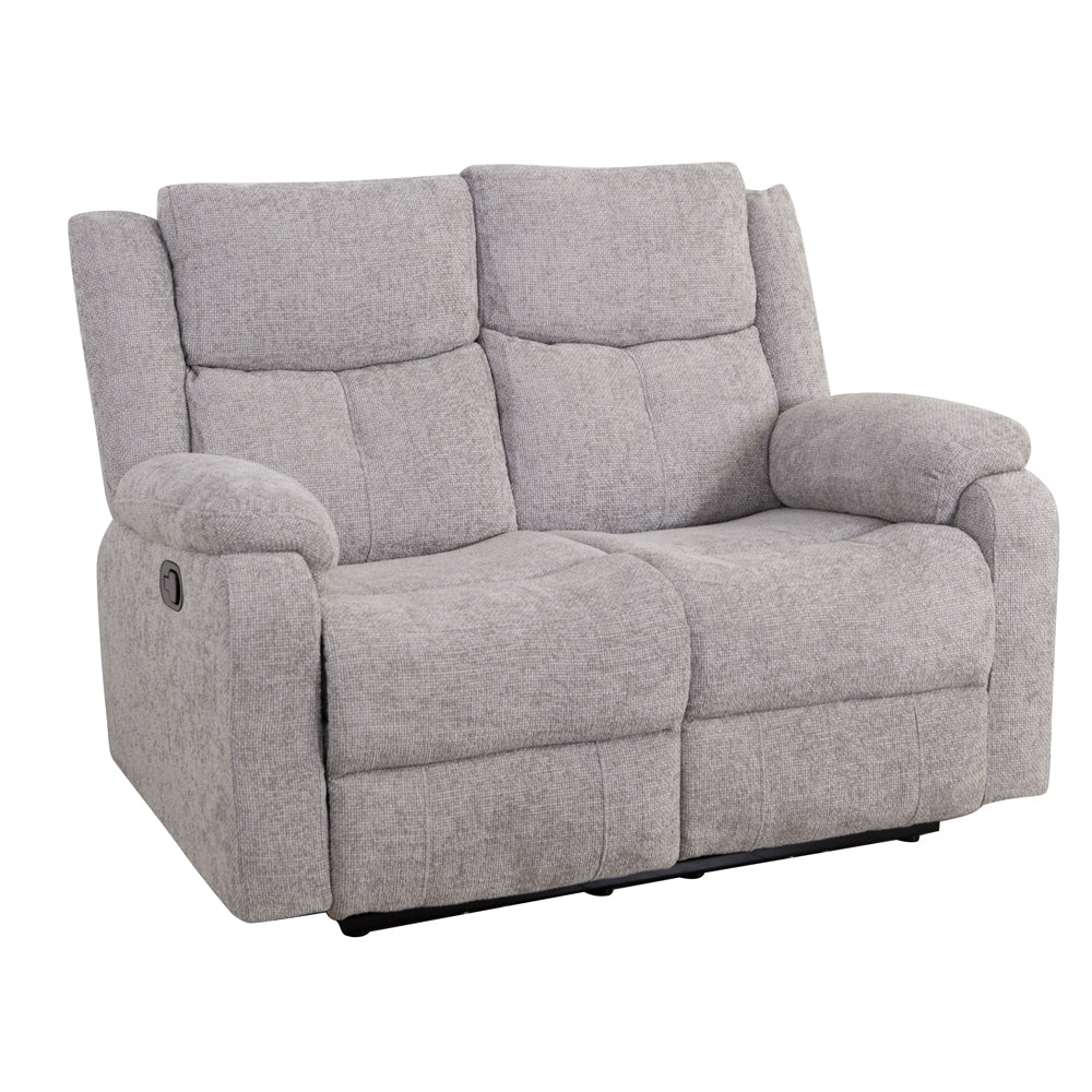 Rome Silver Manual Recliner 2 Seater Sofa