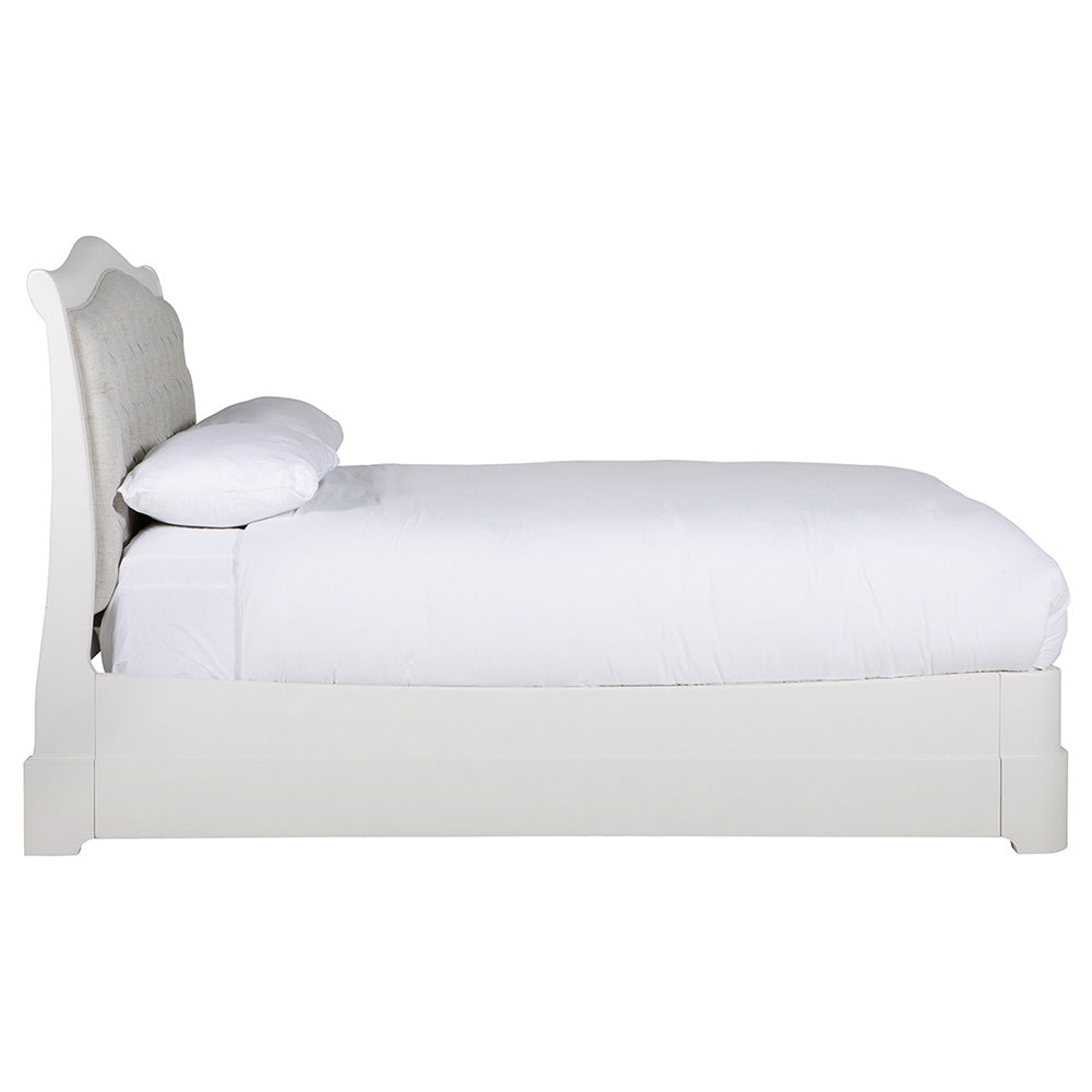 Harrington Bone Painted Upholstered King Size Bed Frame