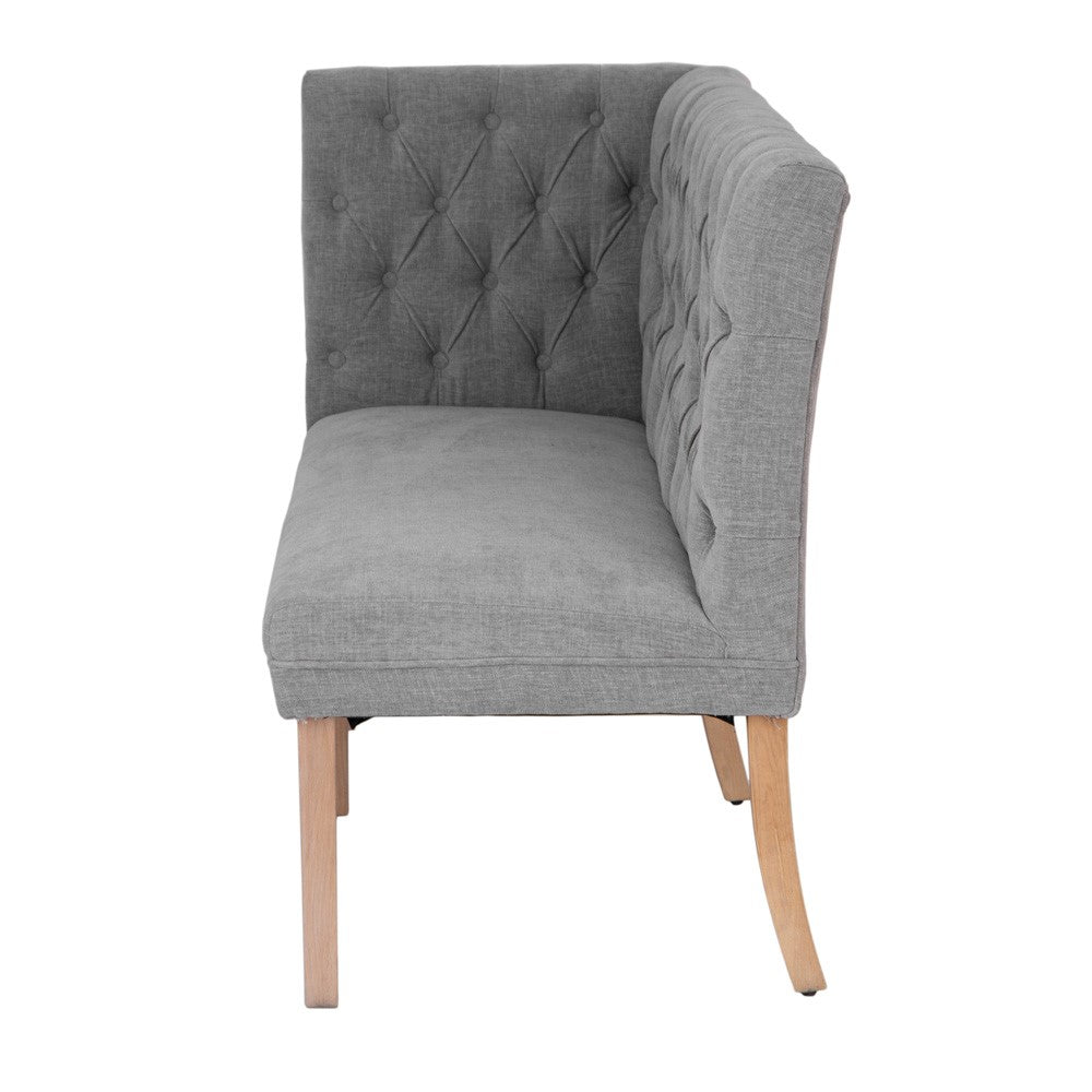 Carrington Grey 150cm Left Hand Button Back Dining Bench