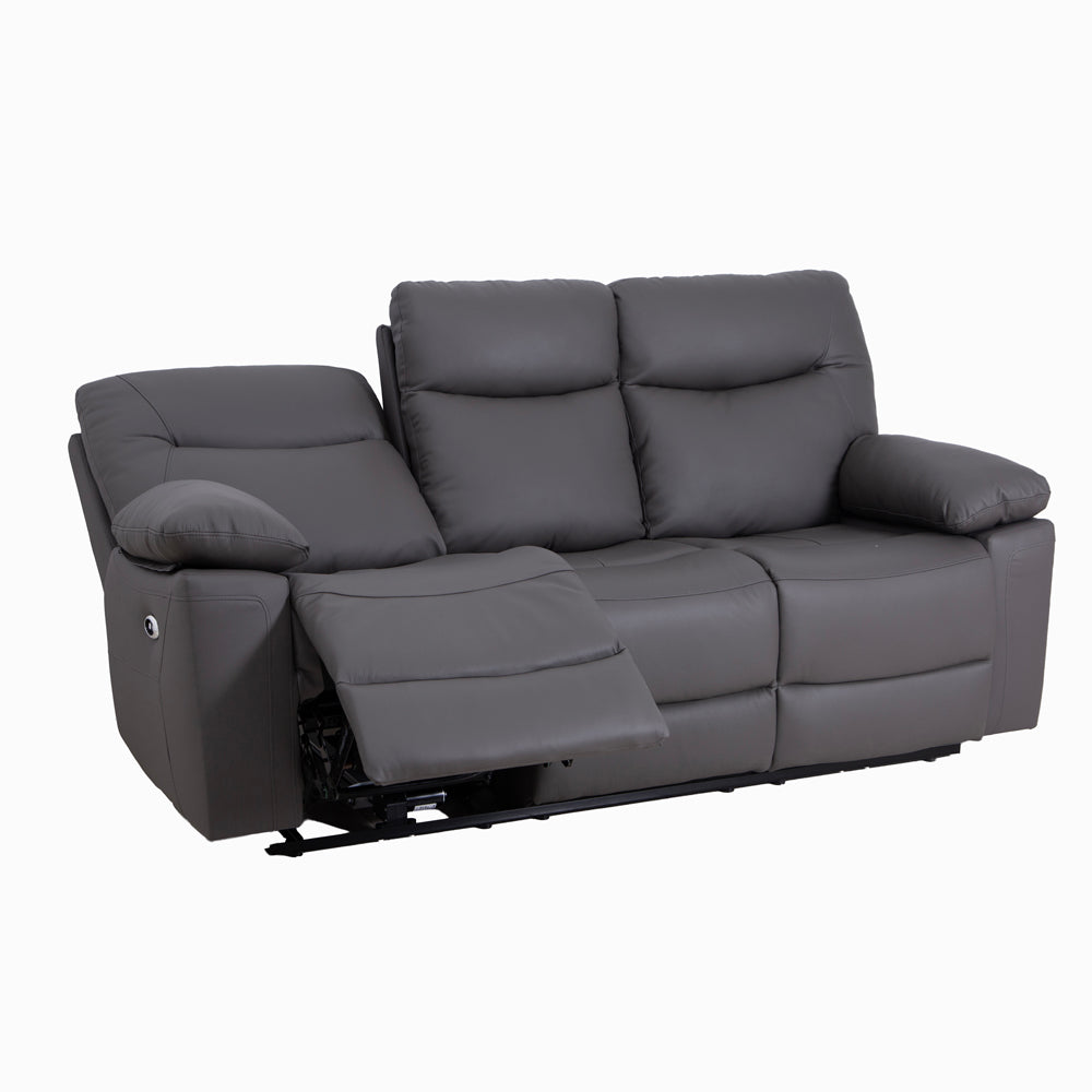 Florence Pewter Power Recliner 3 Seater Sofa with Console