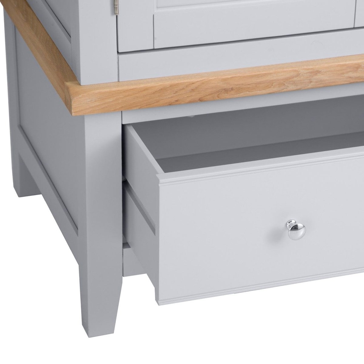 Eaton Grey Painted Oak Double Wardrobe - The Furniture Warehouse
