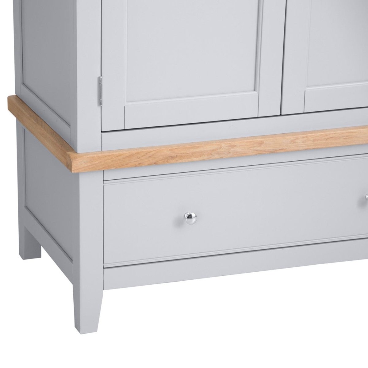 Eaton Grey Painted Oak Double Wardrobe - The Furniture Warehouse