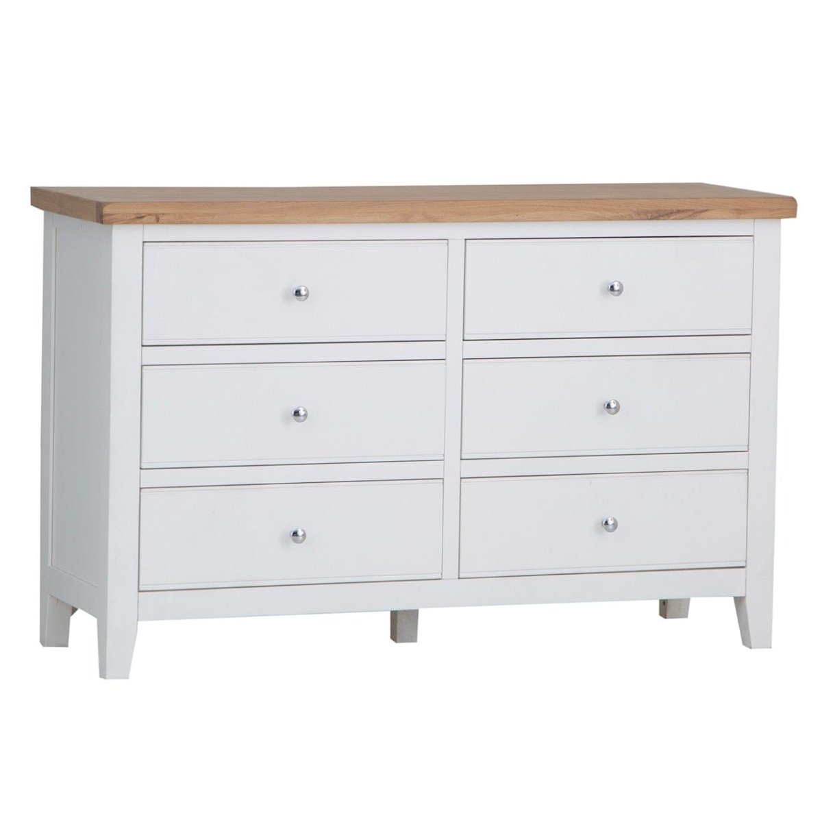 Eaton White Painted Oak 6 Drawer Chest - The Furniture Warehouse
