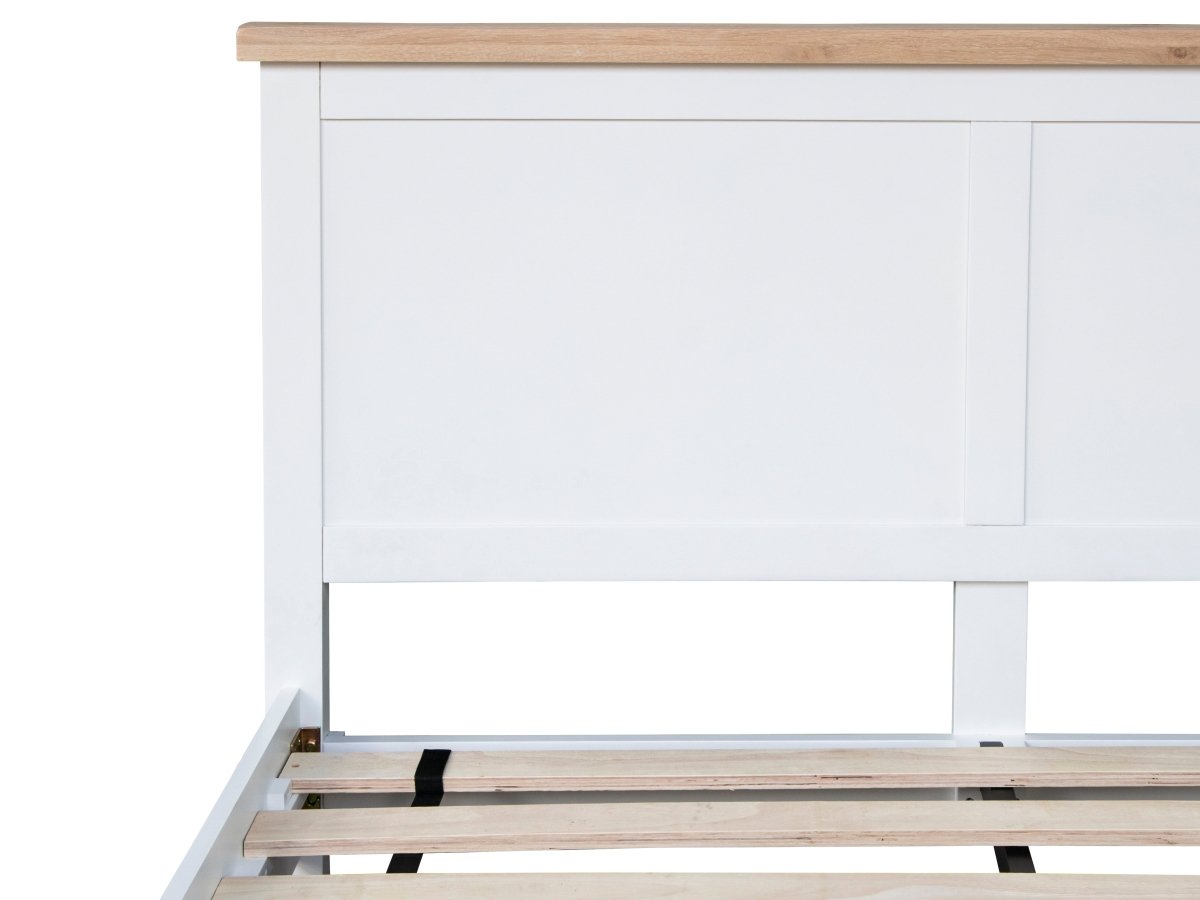 Eaton White Painted Oak King Size Bed Frame - The Furniture Warehouse