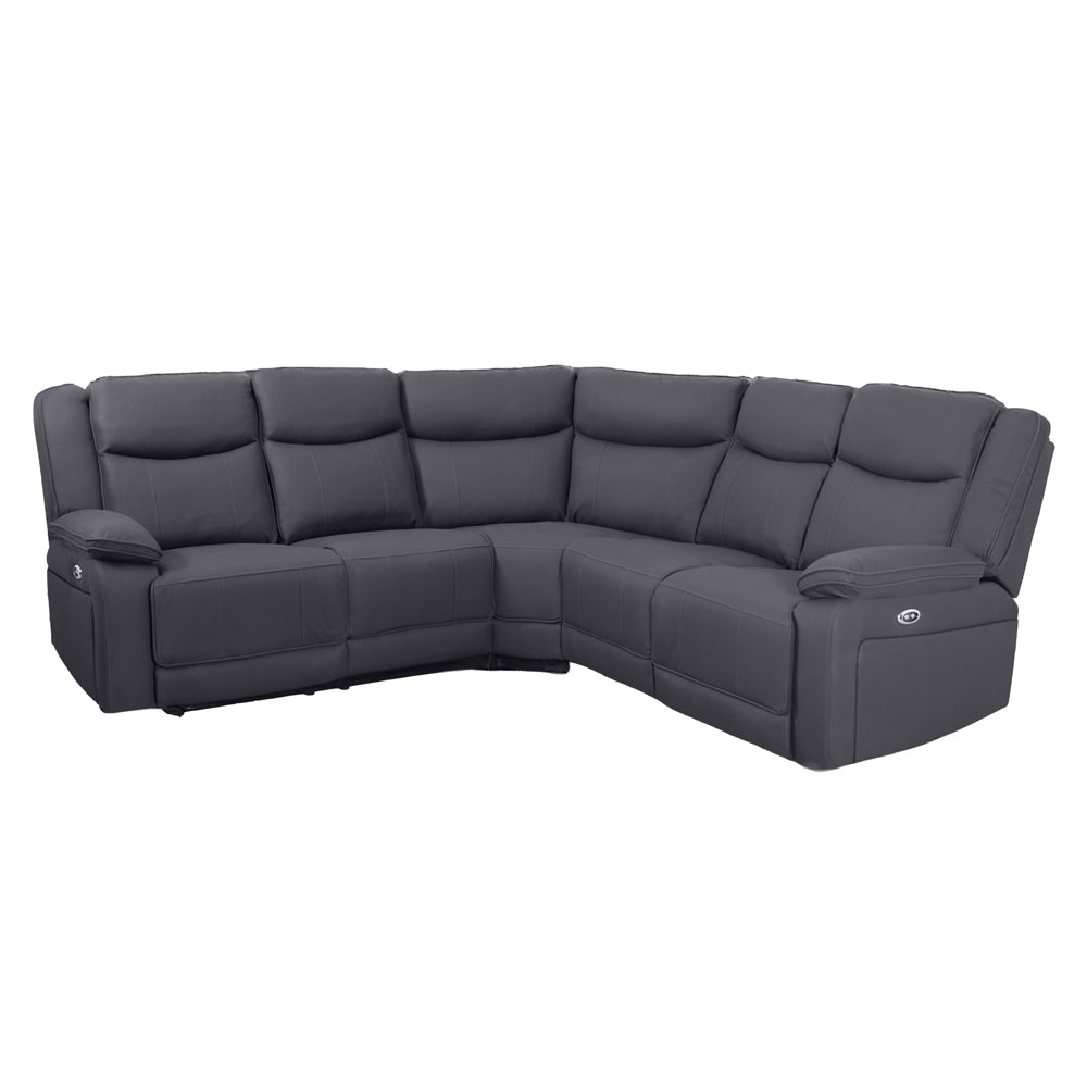 Milan Mocha Power Corner Sofa with Console