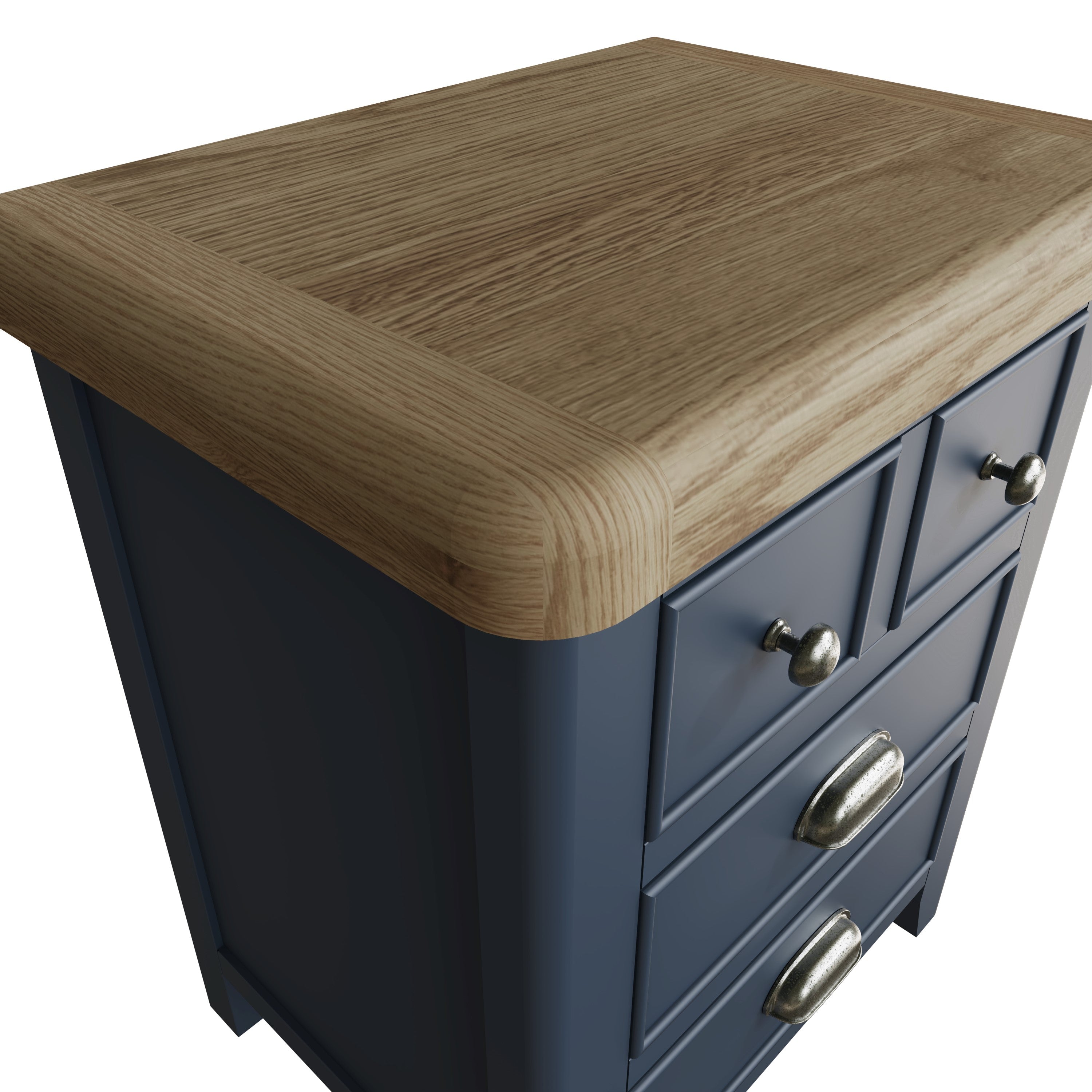 Wessex Smoked Oak Blue Painted Extra Large Bedside Table