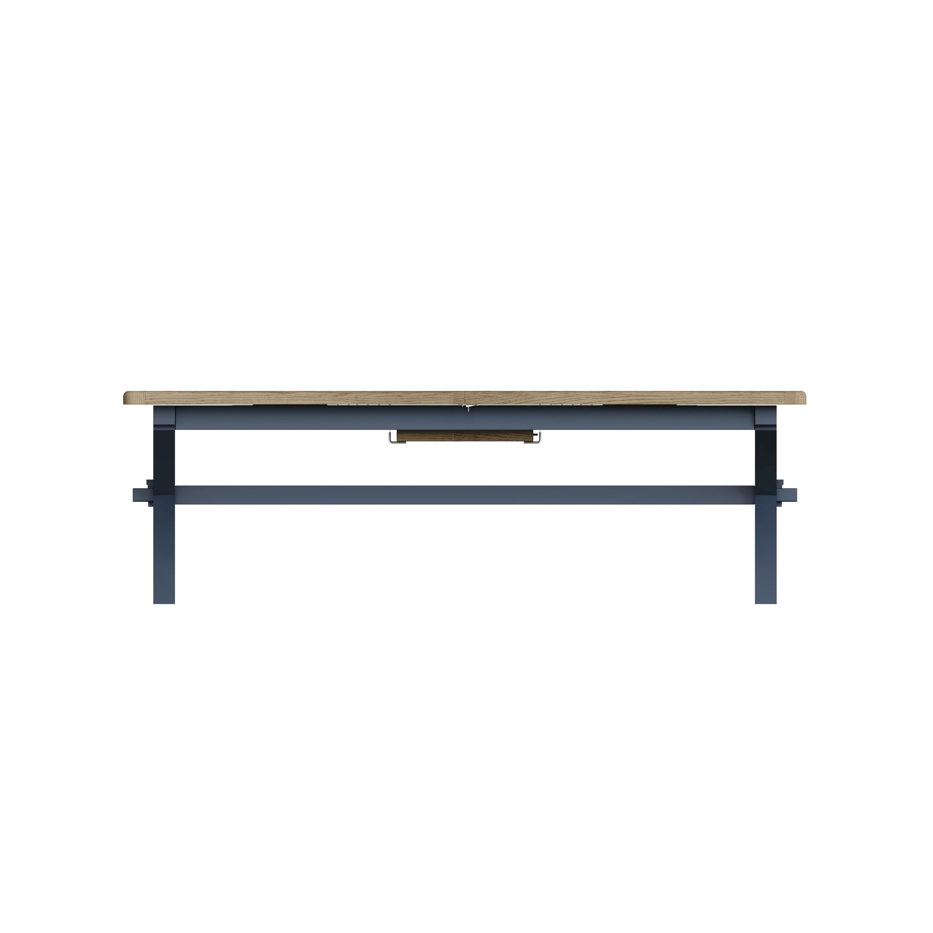 Wessex Smoked Oak Blue Painted 2.5m Cross Leg Extending Dining Table