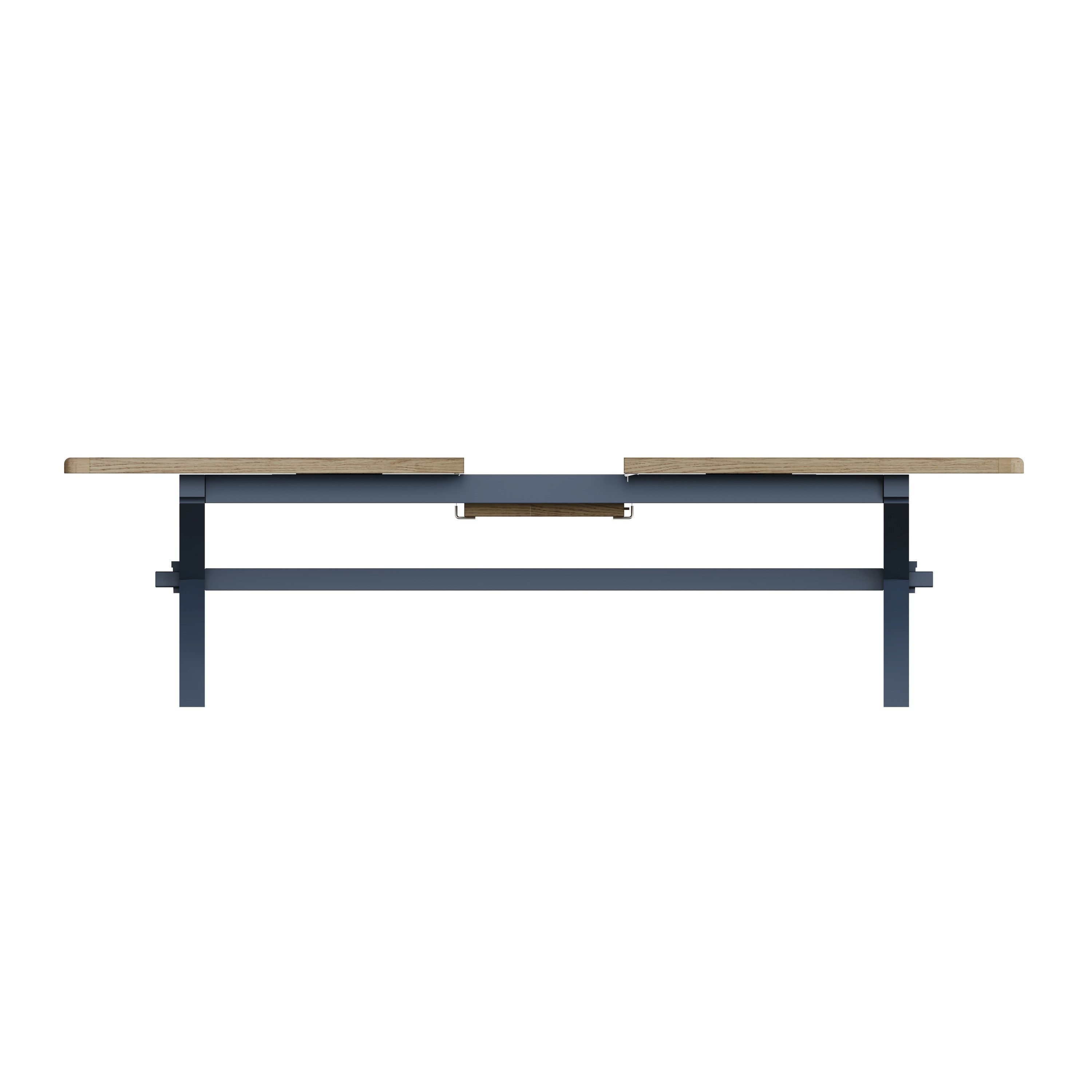 Wessex Smoked Oak Blue Painted 2.5m Cross Leg Extending Dining Table