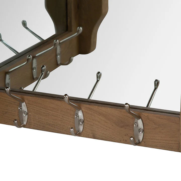 Wessex Smoked Oak Corner Mirrored Coat Rack