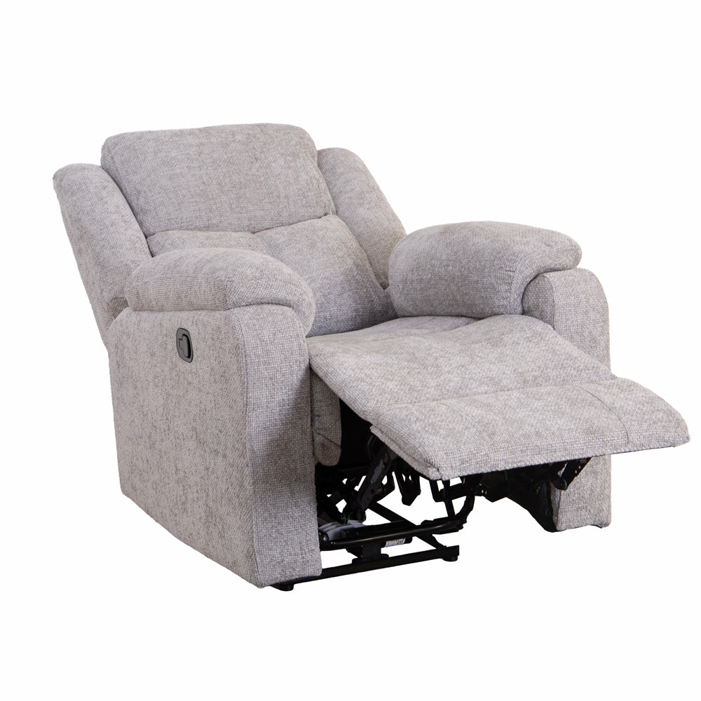Rome Silver Manual Recliner Armchair
