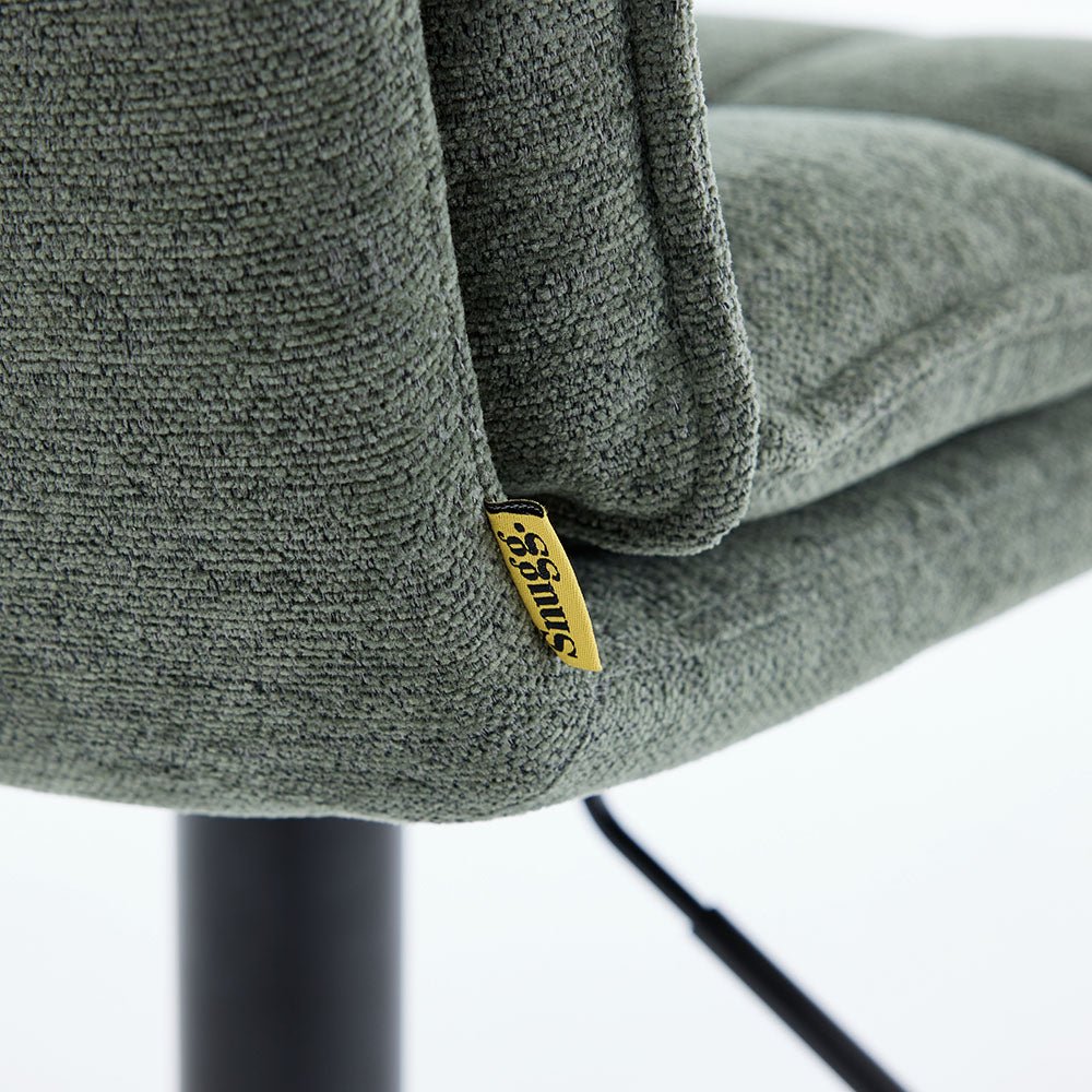 Forest Green Luxe Panel Stitch Bar Stool - The Furniture Warehouse