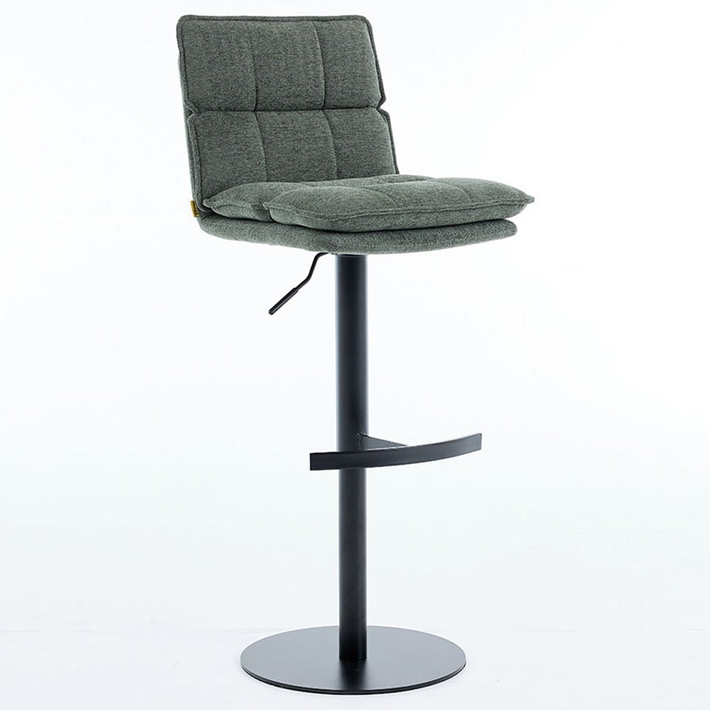 Forest Green Luxe Panel Stitch Bar Stool - The Furniture Warehouse