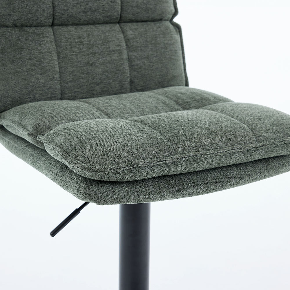 Forest Green Luxe Panel Stitch Bar Stool - The Furniture Warehouse