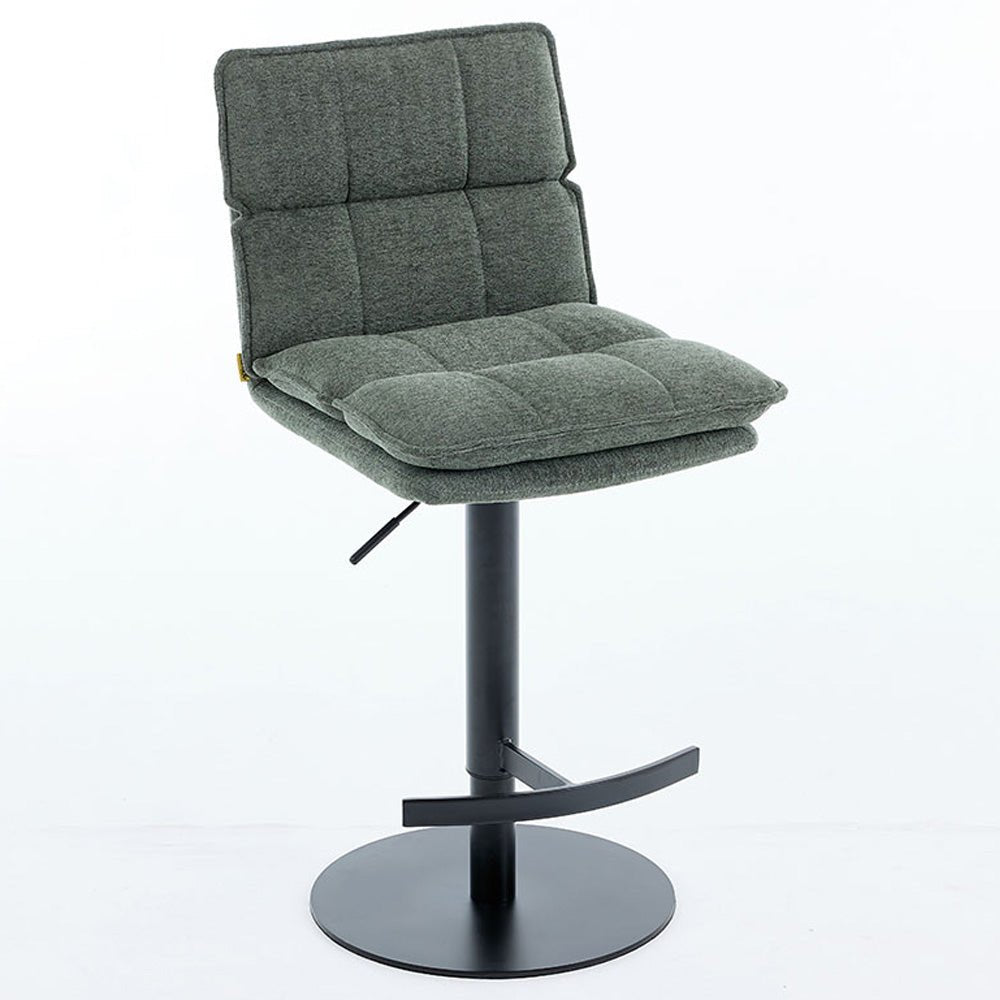 Forest Green Luxe Panel Stitch Bar Stool - The Furniture Warehouse