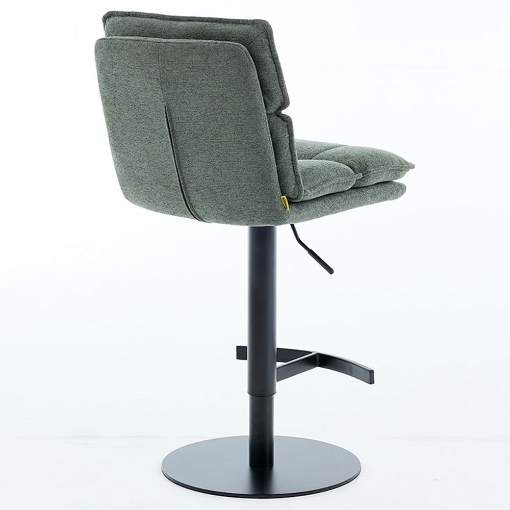 Forest Green Luxe Panel Stitch Bar Stool - The Furniture Warehouse