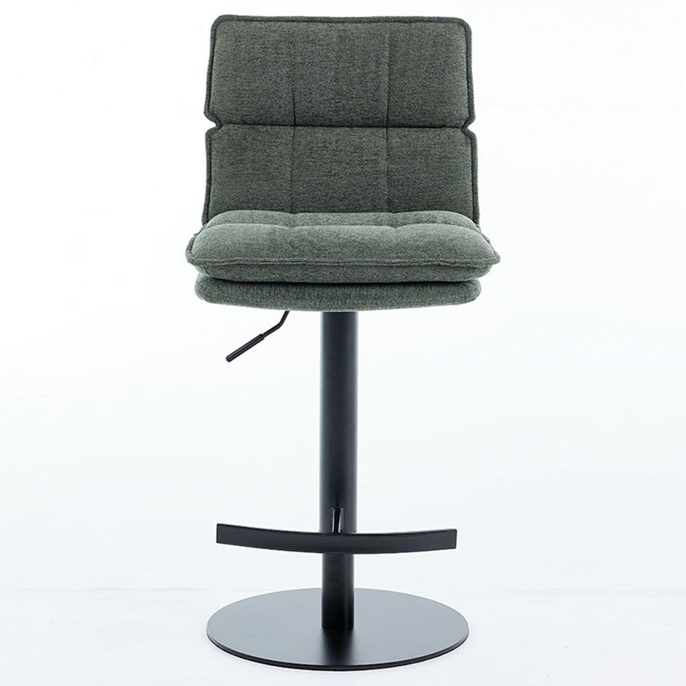 Forest Green Luxe Panel Stitch Bar Stool - The Furniture Warehouse
