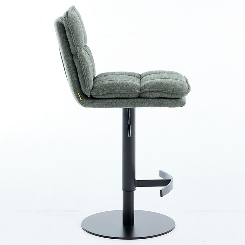 Forest Green Luxe Panel Stitch Bar Stool - The Furniture Warehouse