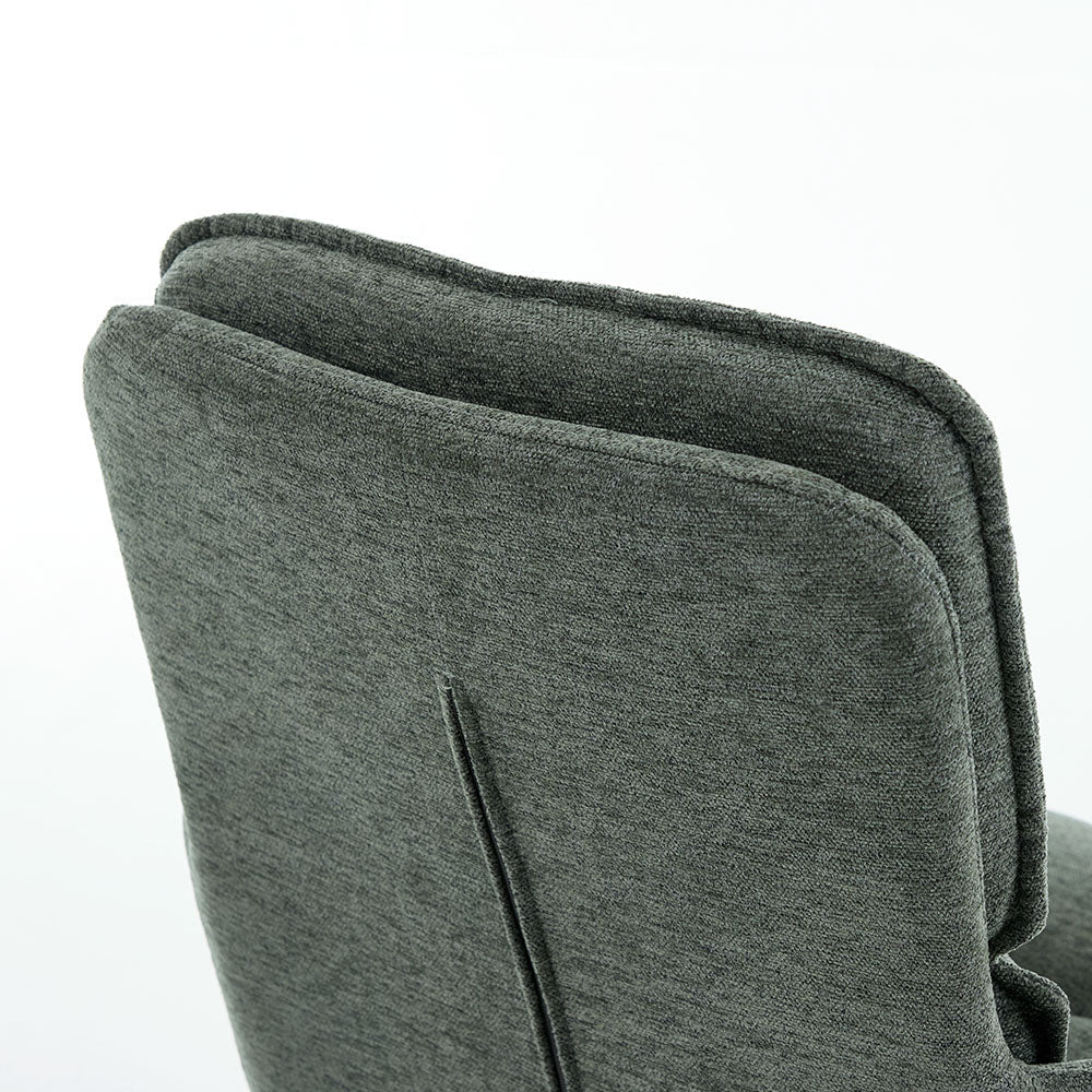 Forest Green Luxe Panel Stitch Swivel Chair with Metal Legs - The Furniture Warehouse