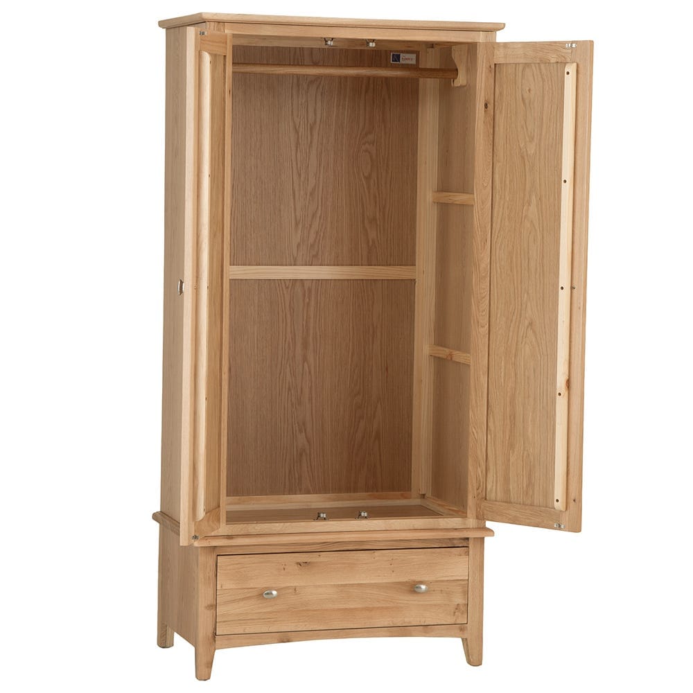 Gloucester Oak 2 Door Wardrobe with Drawer