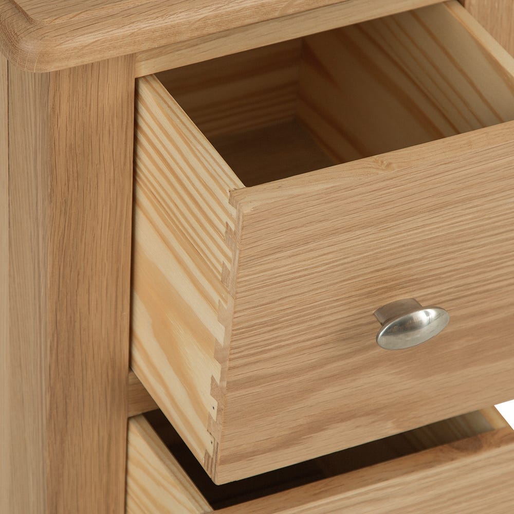 Gloucester Oak Slim 2 Drawer Bedside Table