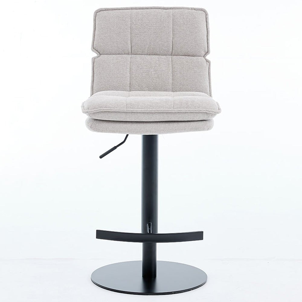 Grey Luxe Panel Stitch Bar Stool - The Furniture Warehouse