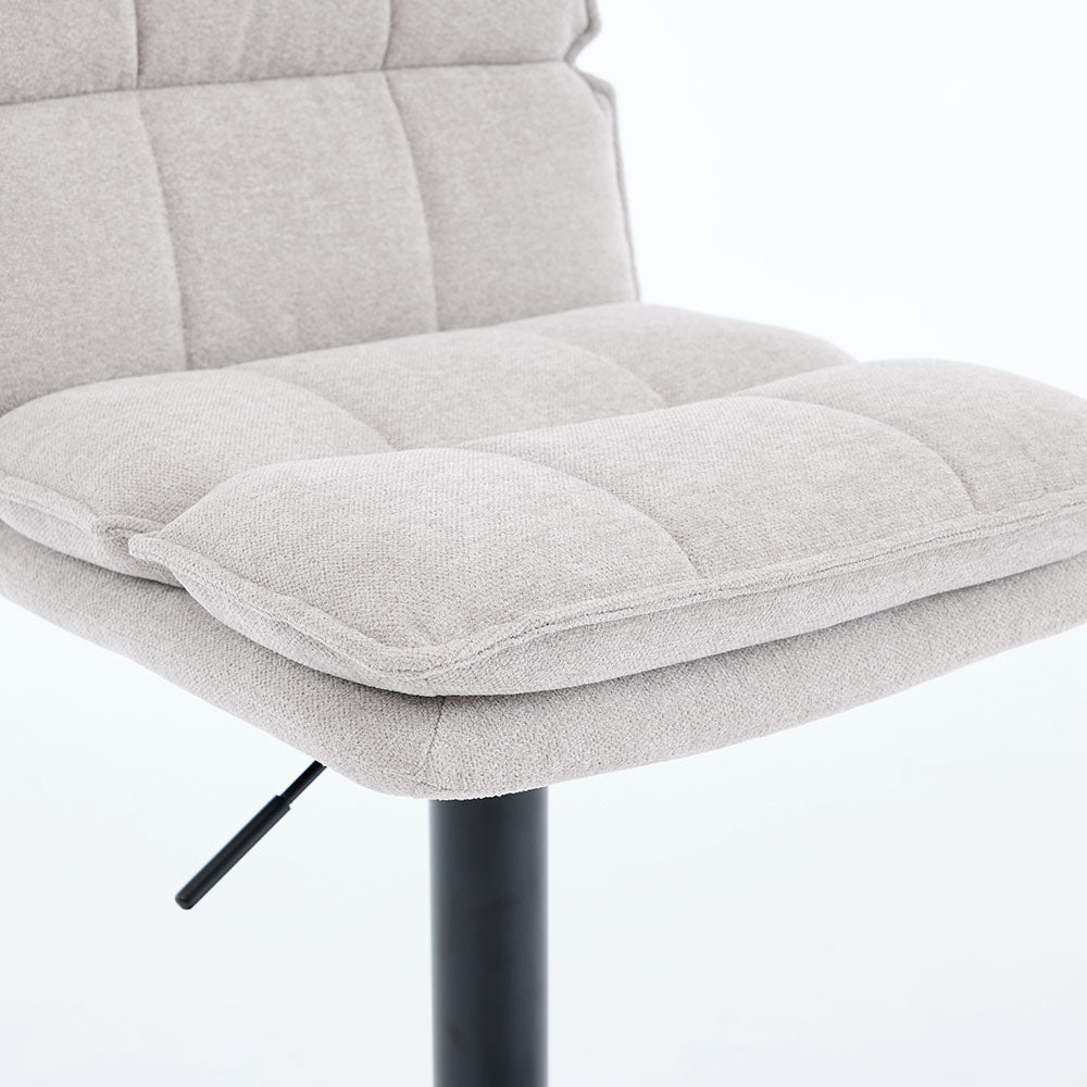 Grey Luxe Panel Stitch Bar Stool - The Furniture Warehouse