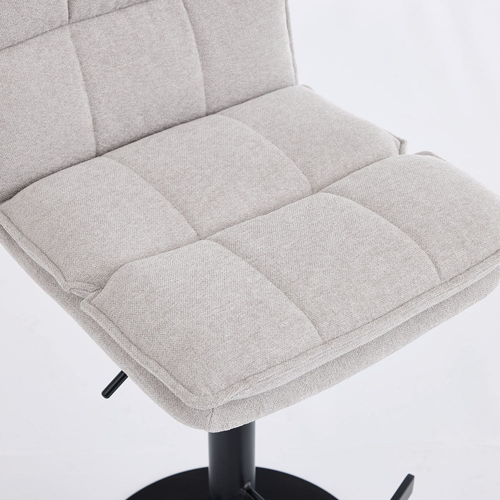 Grey Luxe Panel Stitch Bar Stool - The Furniture Warehouse