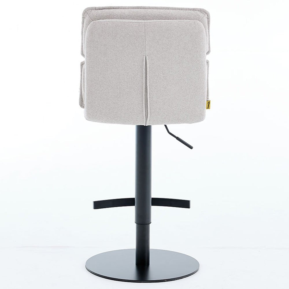 Grey Luxe Panel Stitch Bar Stool - The Furniture Warehouse
