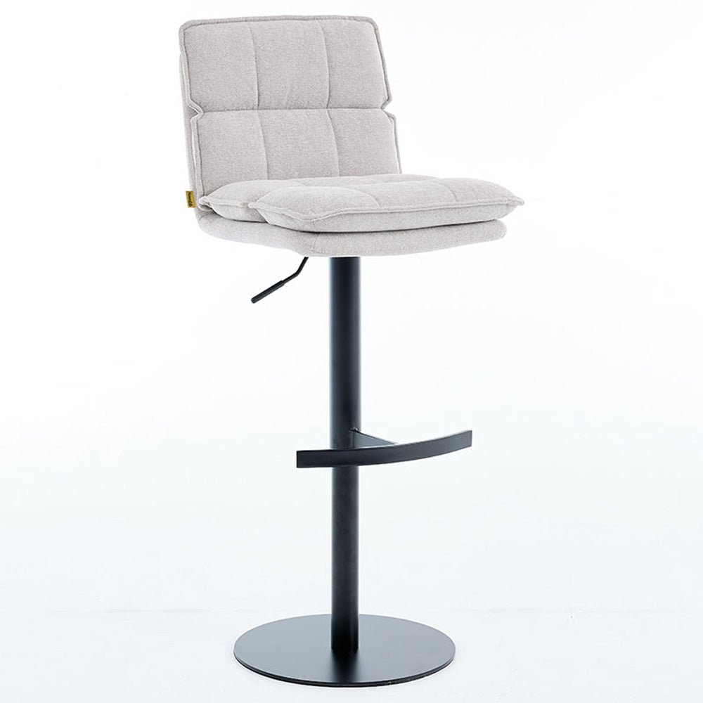 Grey Luxe Panel Stitch Bar Stool - The Furniture Warehouse