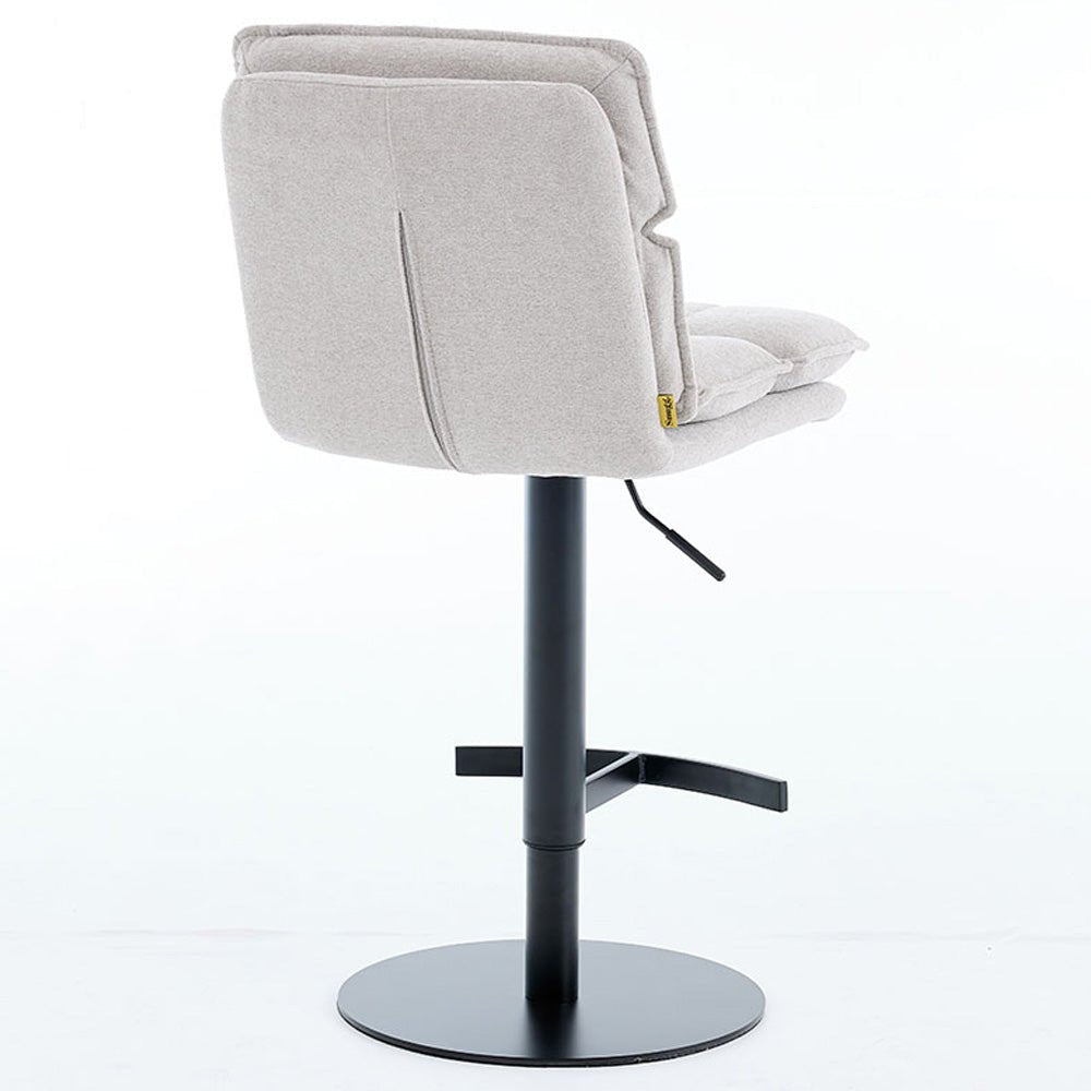 Grey Luxe Panel Stitch Bar Stool - The Furniture Warehouse