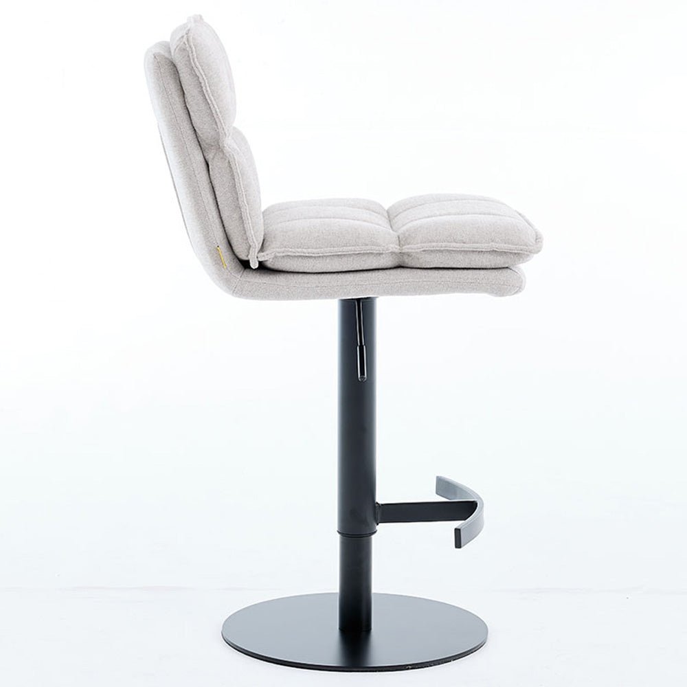 Grey Luxe Panel Stitch Bar Stool - The Furniture Warehouse