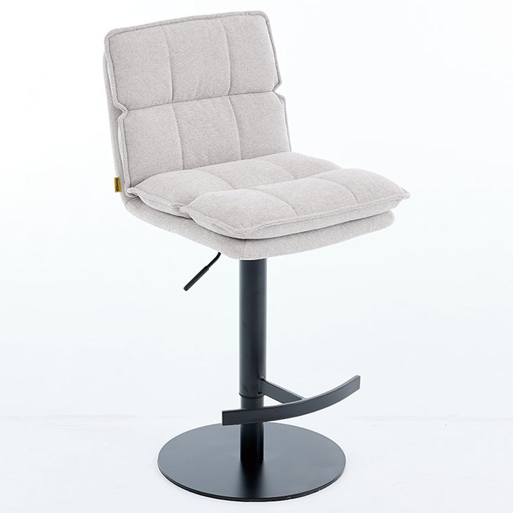 Grey Luxe Panel Stitch Bar Stool - The Furniture Warehouse