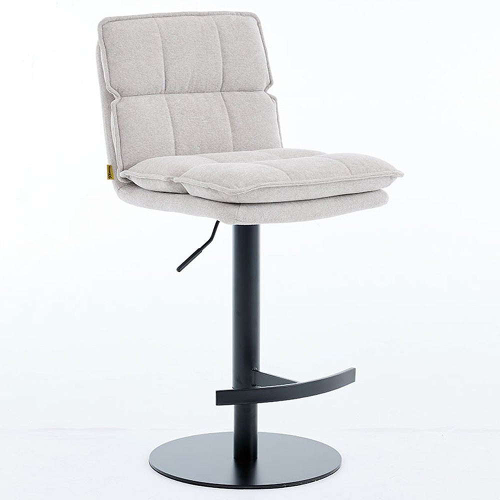 Grey Luxe Panel Stitch Bar Stool - The Furniture Warehouse