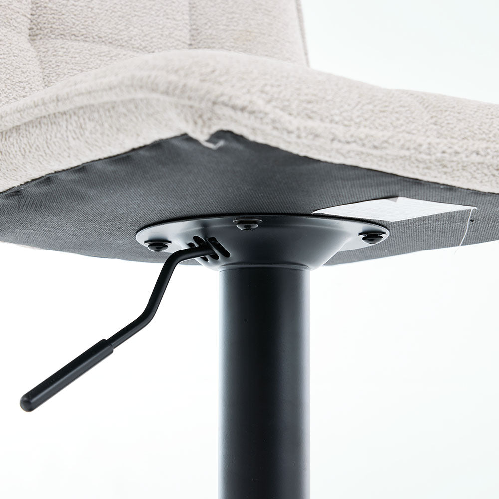 Grey Panel Stitch Bar Stool with Metal Legs - The Furniture Warehouse