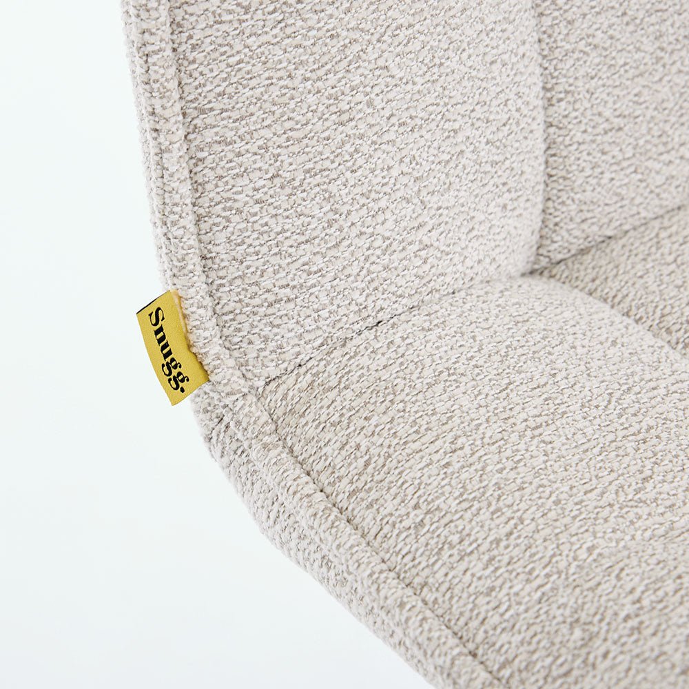 Grey Panel Stitch Bar Stool with Metal Legs - The Furniture Warehouse