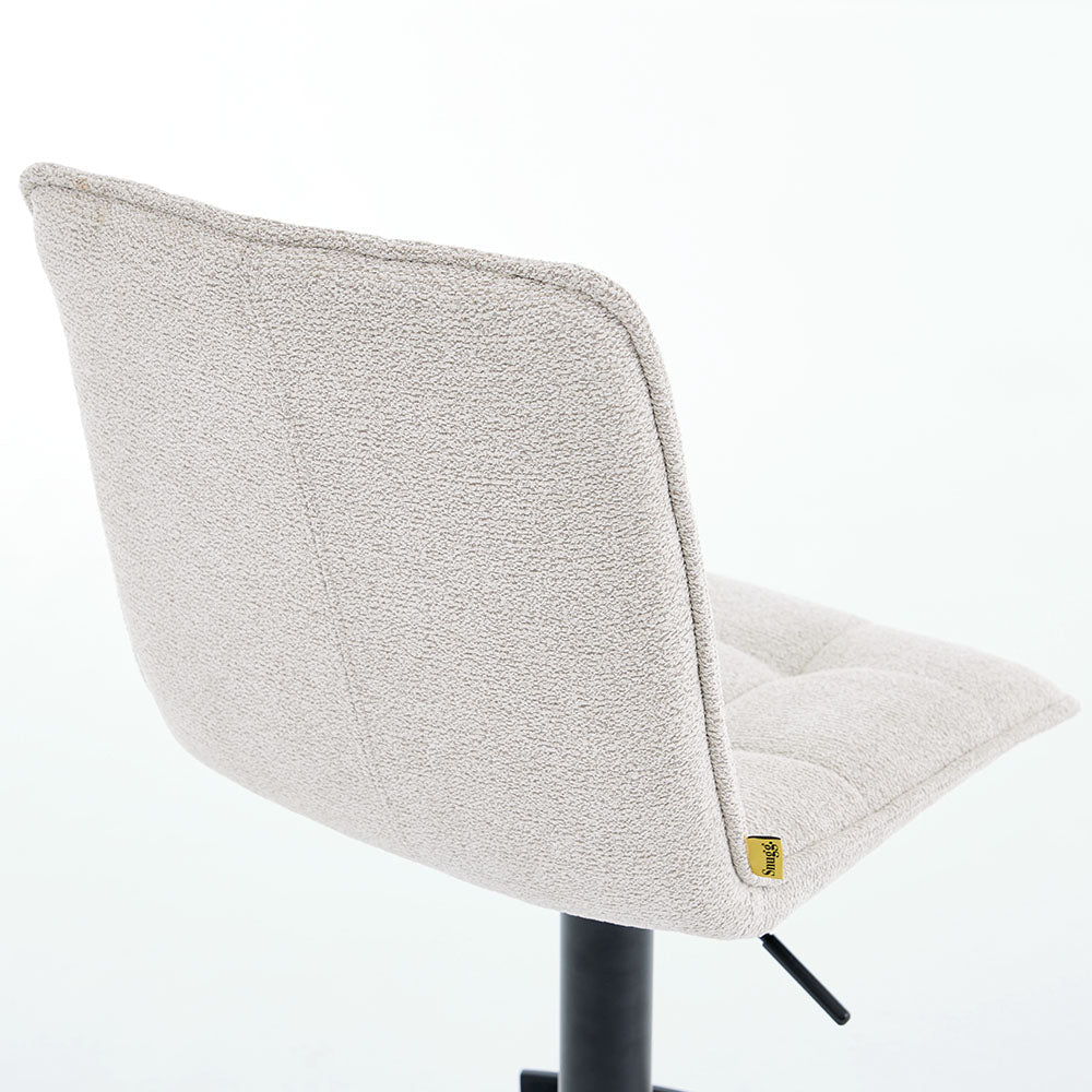 Grey Panel Stitch Bar Stool with Metal Legs - The Furniture Warehouse