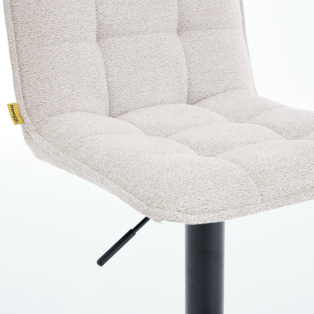 Grey Panel Stitch Bar Stool with Metal Legs - The Furniture Warehouse