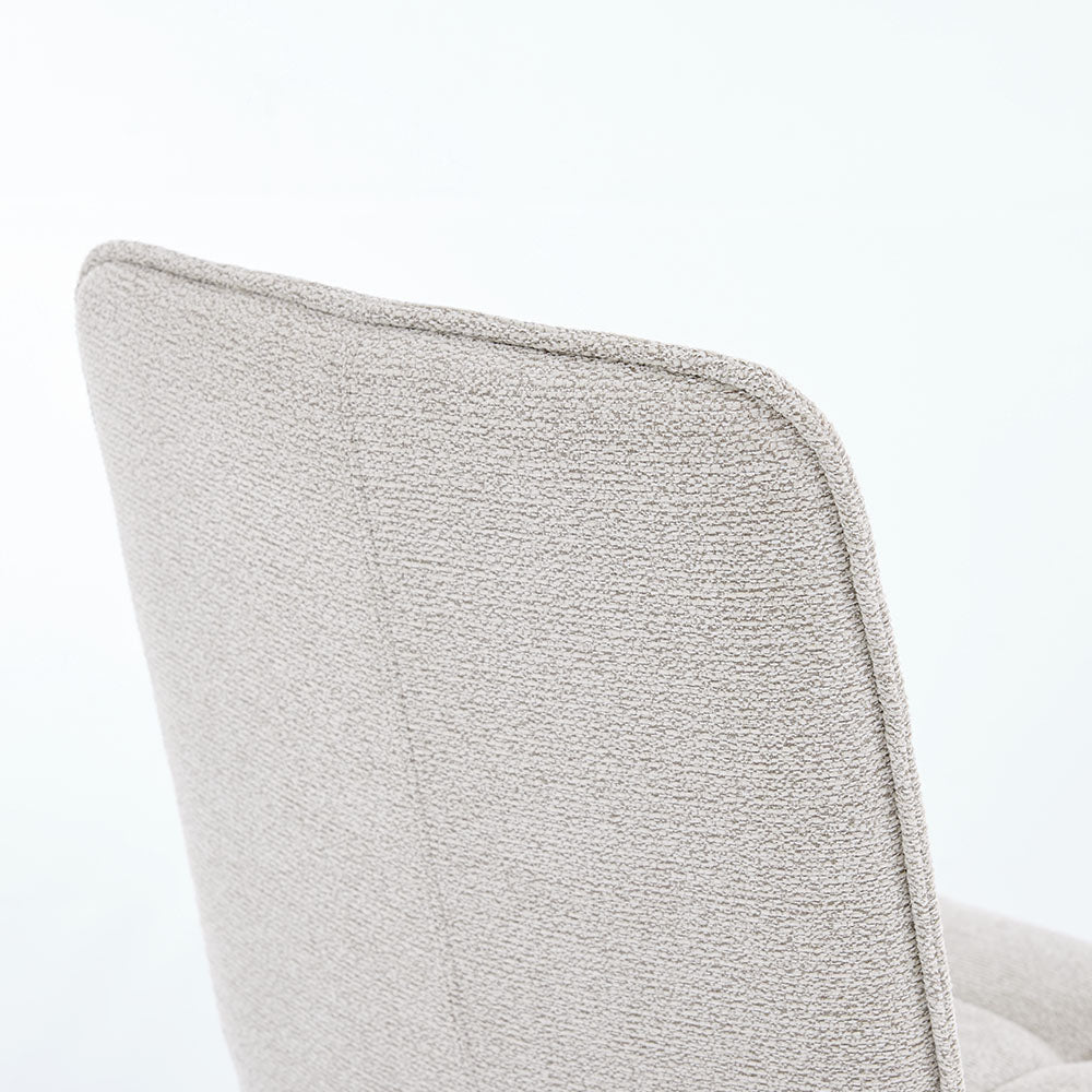 Grey Panel Stitch Chair with Wooden Legs - The Furniture Warehouse