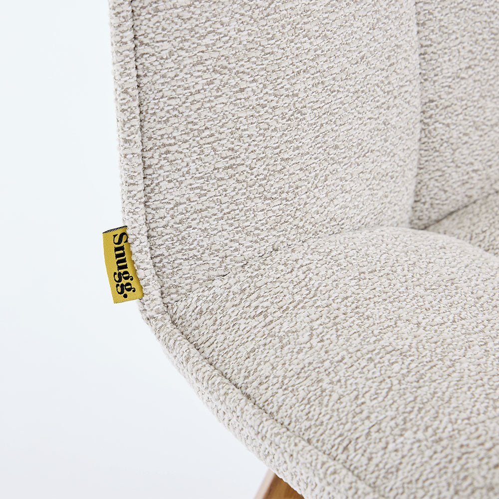 Grey Panel Stitch Chair with Wooden Legs - The Furniture Warehouse