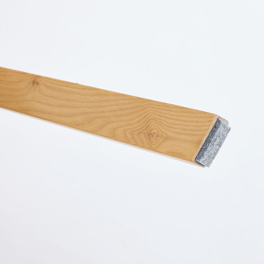 Grey Panel Stitch Chair with Wooden Legs - The Furniture Warehouse