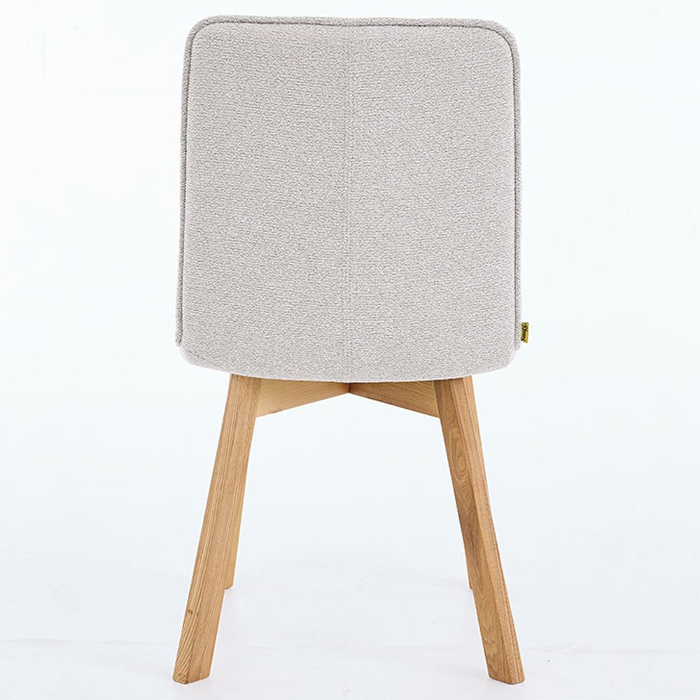 Grey Panel Stitch Chair with Wooden Legs - The Furniture Warehouse