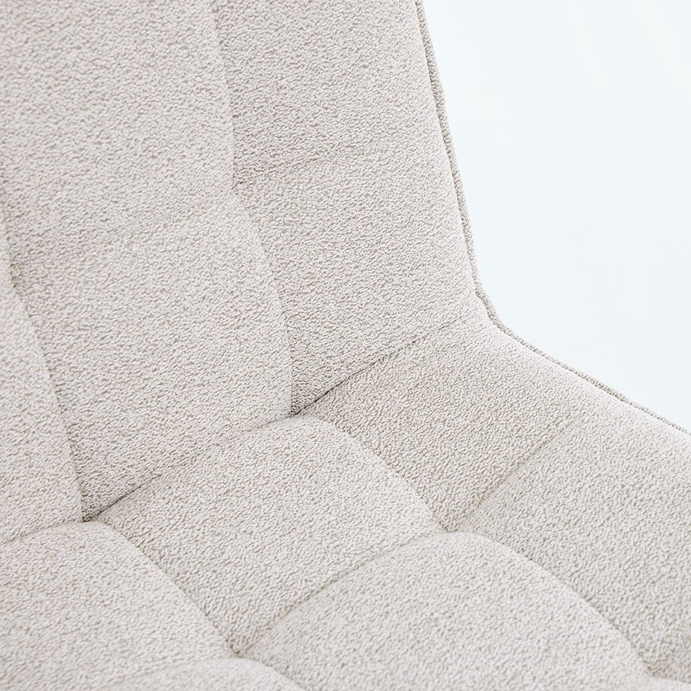 Grey Panel Stitch Chair with Wooden Legs - The Furniture Warehouse