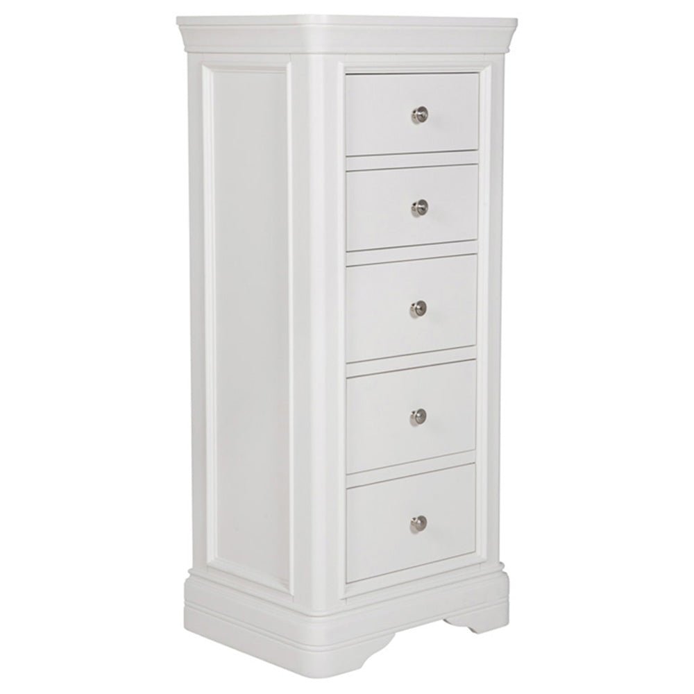 Harrington Bone Painted 5 Drawer Chest - The Furniture Warehouse