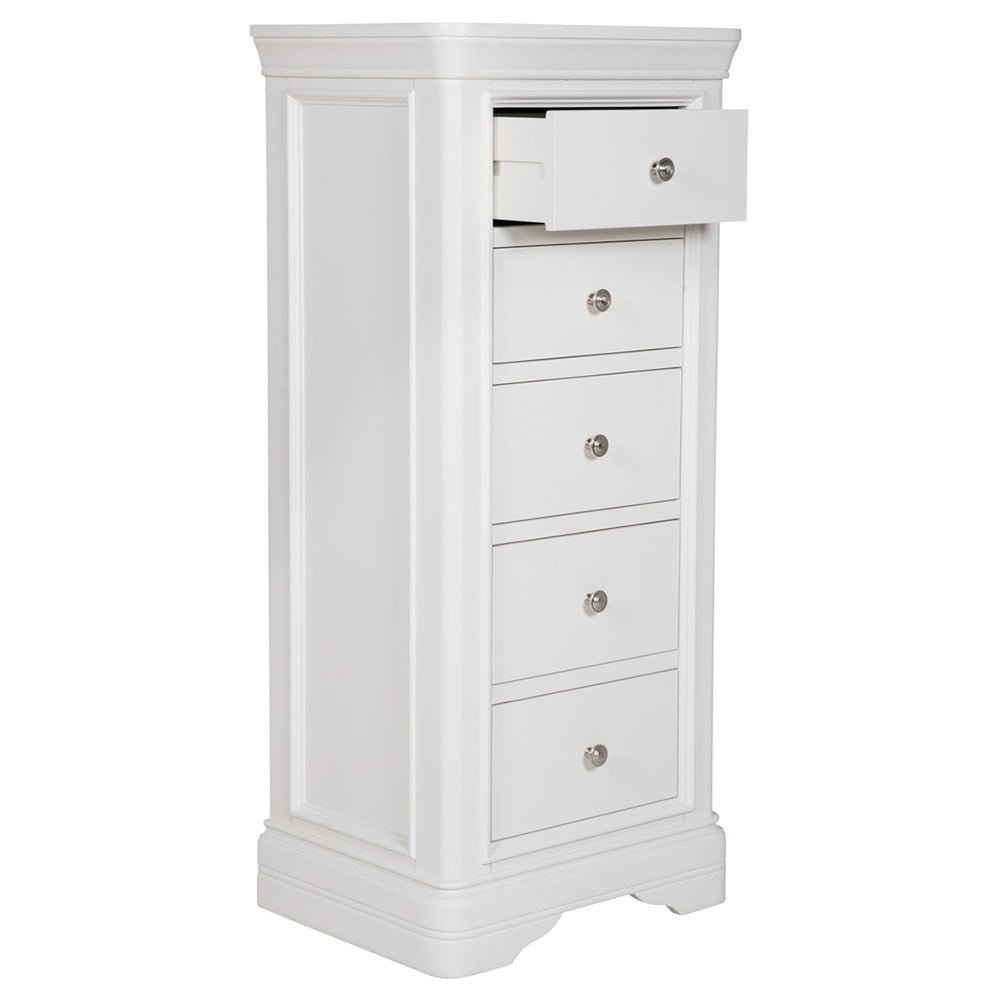 Harrington Bone Painted 5 Drawer Chest - The Furniture Warehouse