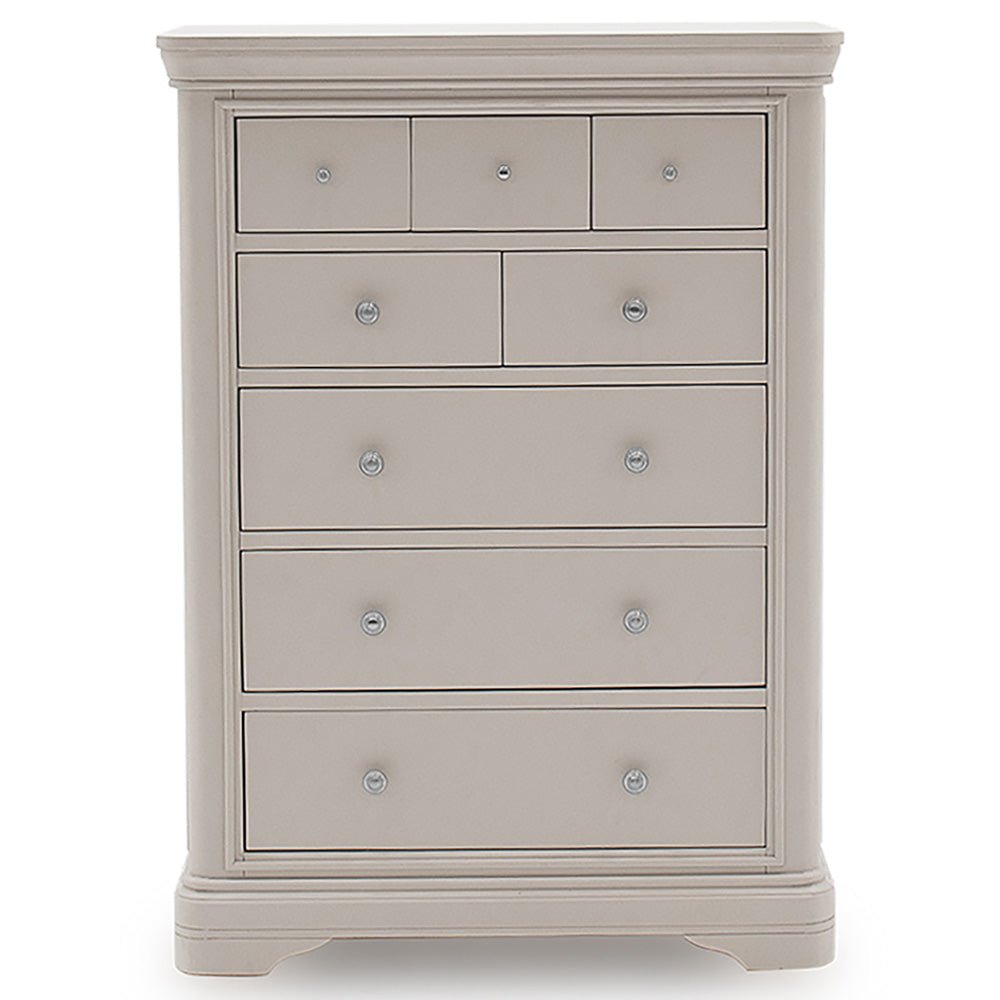 Harrington Taupe Painted 8 Drawer Chest - The Furniture Warehouse