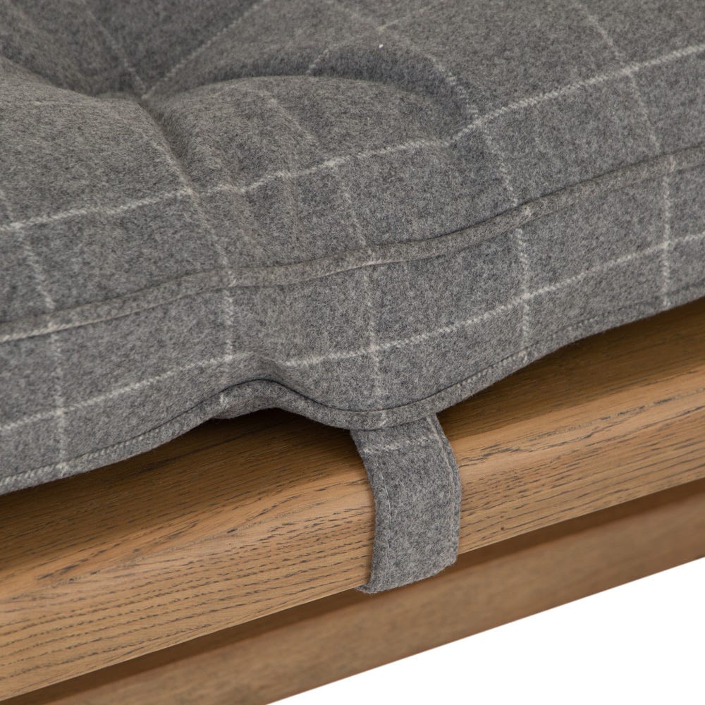 Wessex Smoked Oak Grey Check Cushion for 2.0m Bench