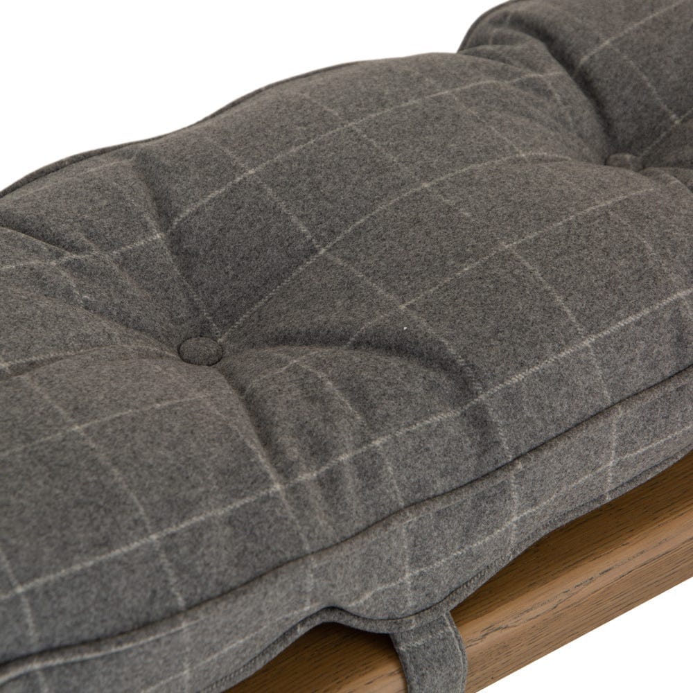 Wessex Smoked Oak Grey Check Cushion for 2.0m Bench