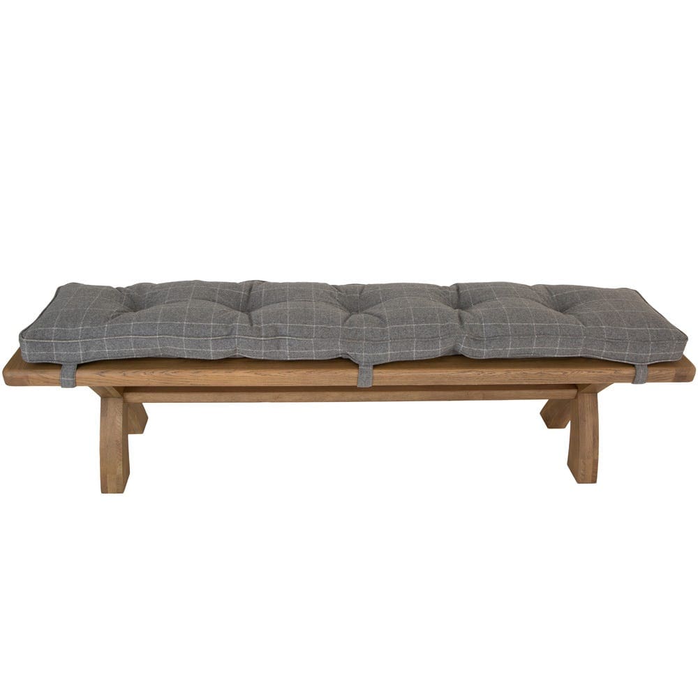 Wessex Smoked Oak Grey Check Cushion for 2.0m Bench