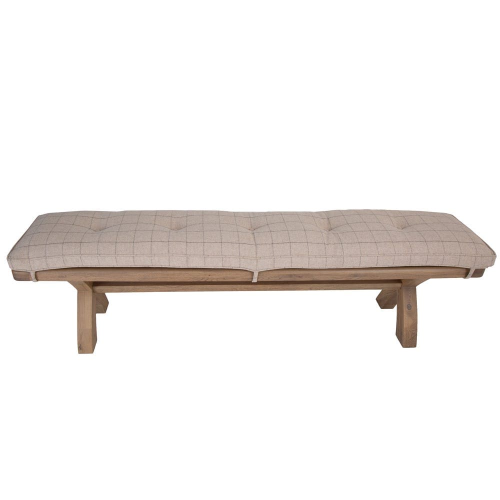 Wessex Smoked Oak Natural Check Cushion for 2.0m Bench