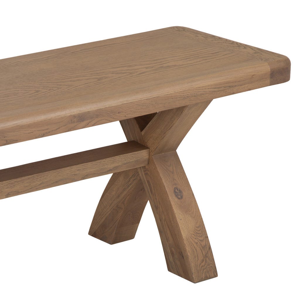 Wessex Smoked Oak 2.0m Cross Leg Bench